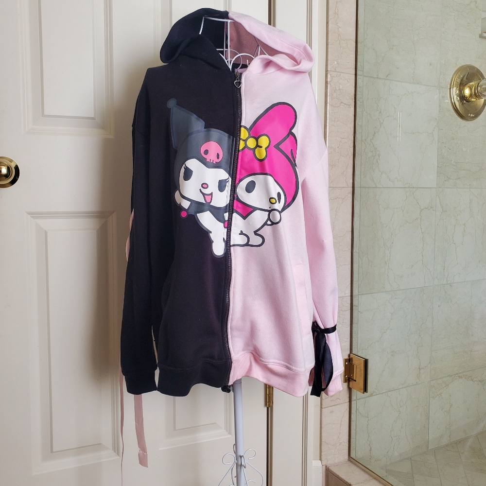 Kuromi My Melody Split Hoodie Hot Topic